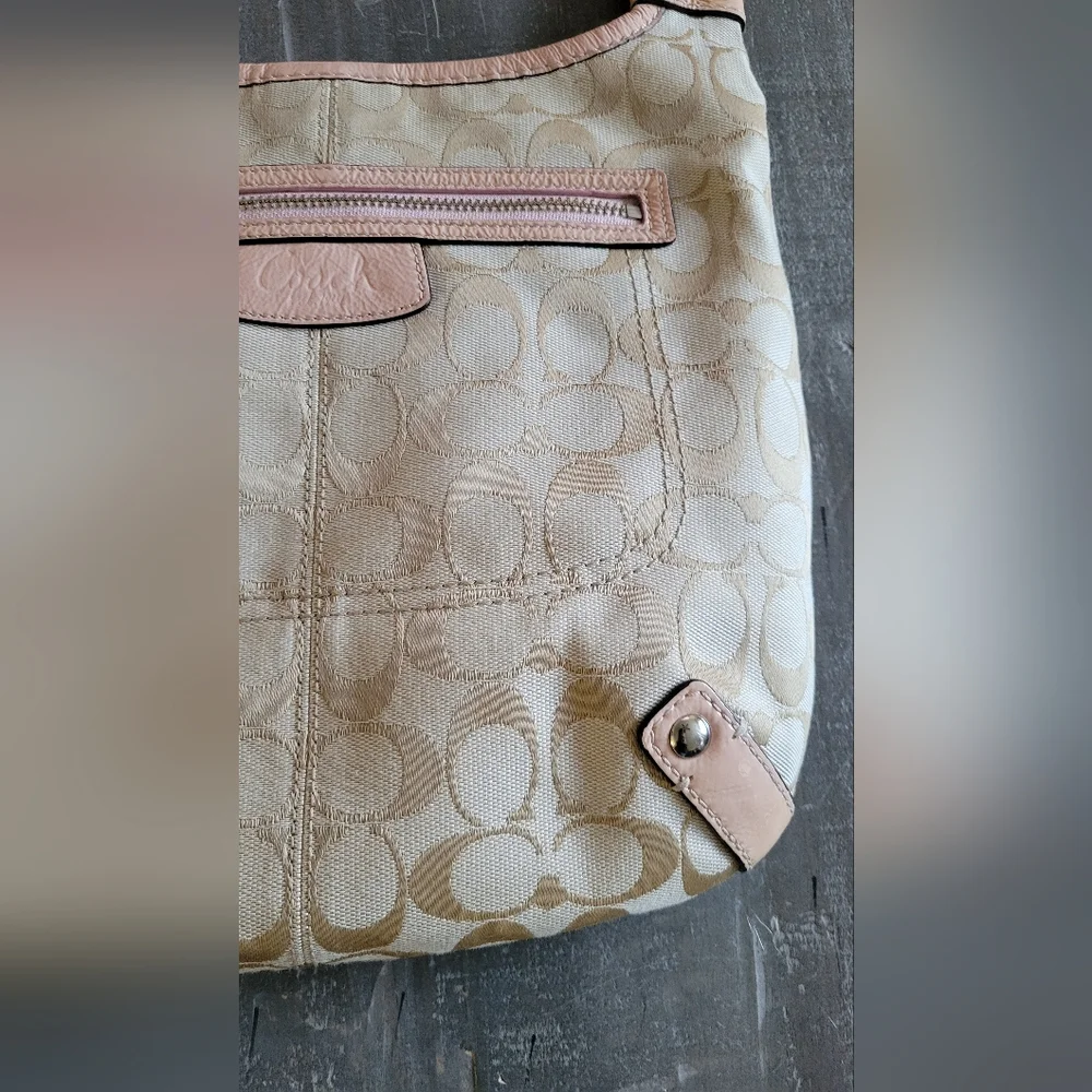 Coach Shoulder Bag Signature Sacoche Pink